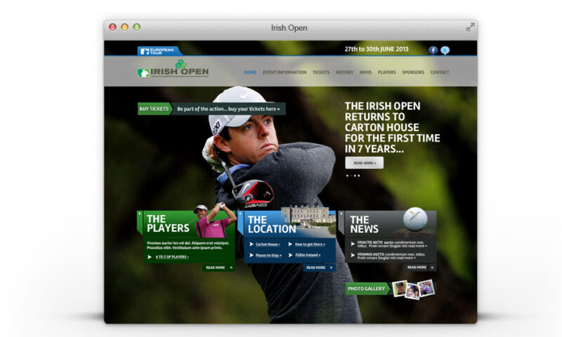 Irish Open Web Design, Neworld for brand strategy, design, packaging, and digital needs