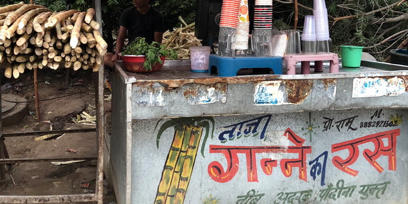 Indian signage art on roadside vendor's cart