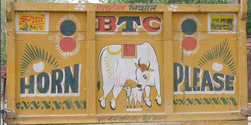 Indian signage art on roadside vendor's cart