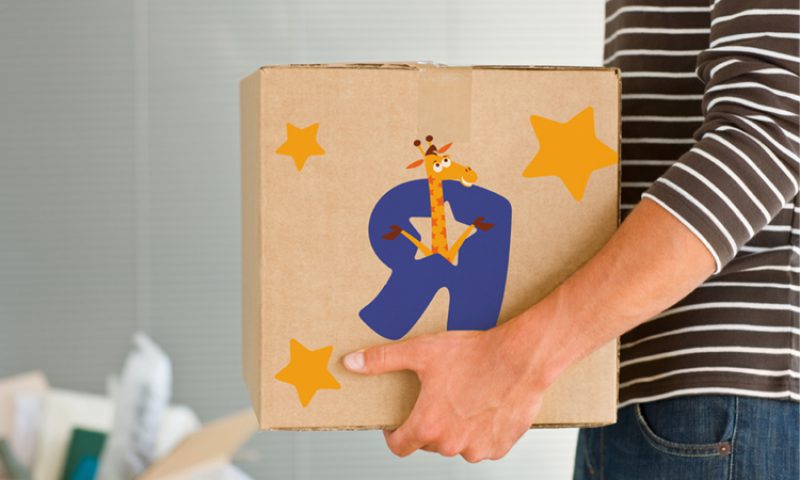 Toys R Us branding on a box