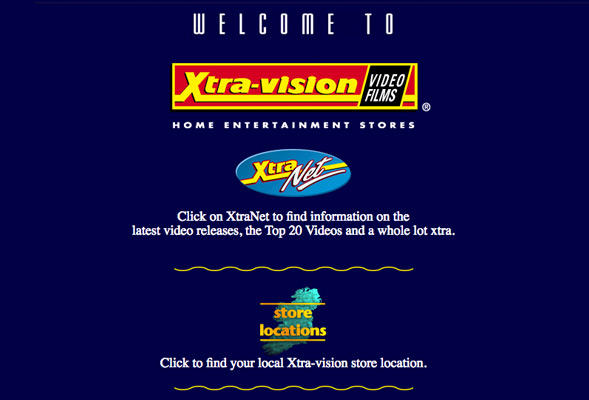 Xtra-vision website mid 90s