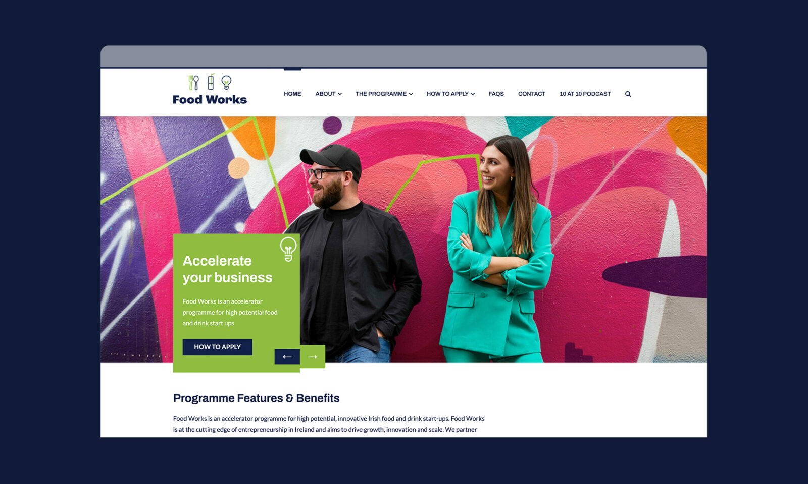 Foodworks web page, Neworld for brand strategy, design, packaging, and digital needs