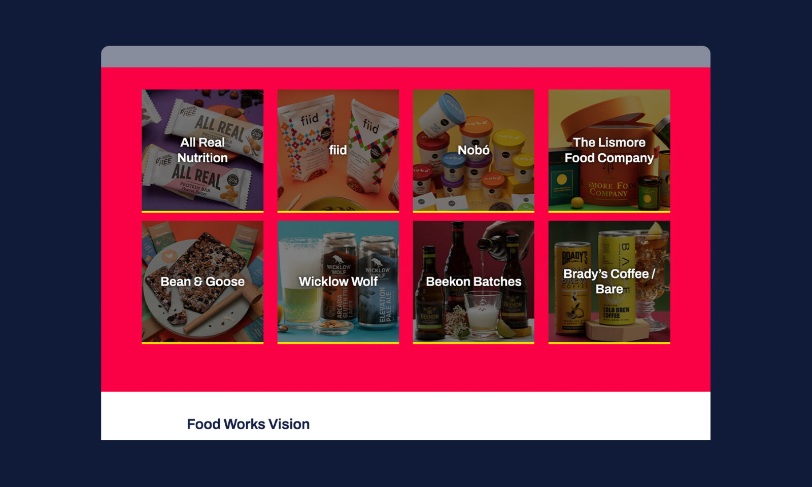 Foodworks web page, Neworld for brand strategy, design, packaging, and digital needs