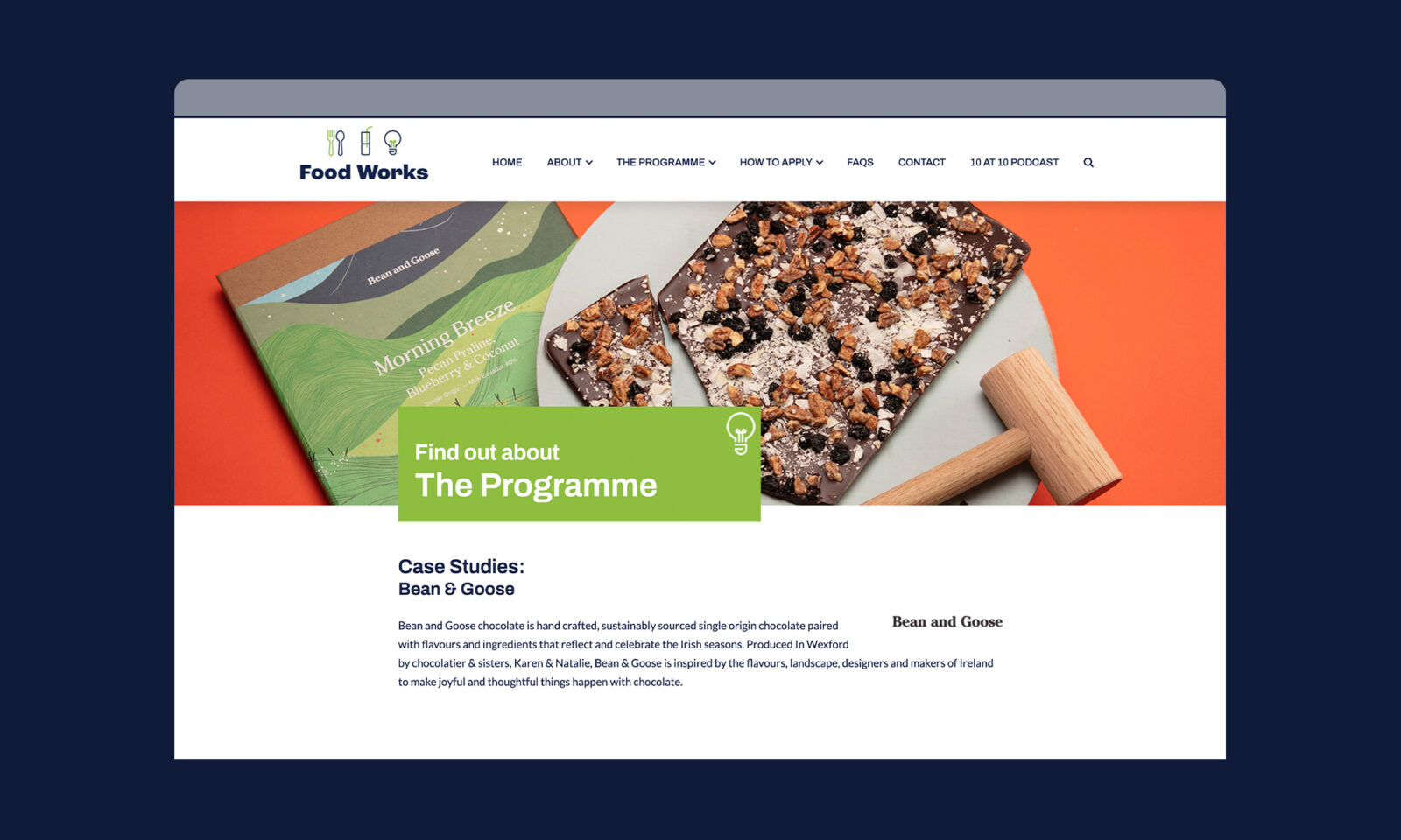 Foodworks web page, Neworld for brand strategy, design, packaging, and digital needs