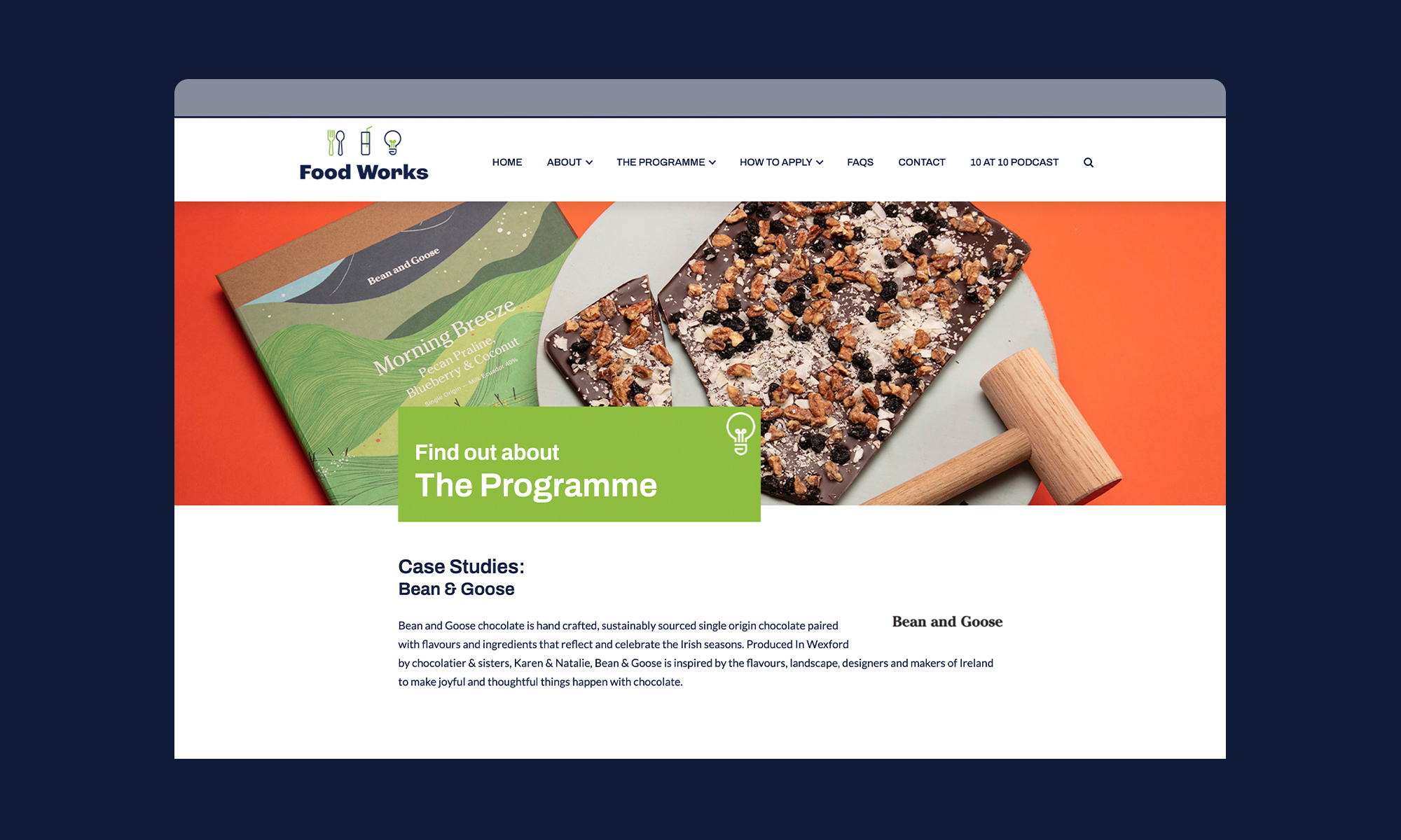 Bord Bia Food Works web site development case study