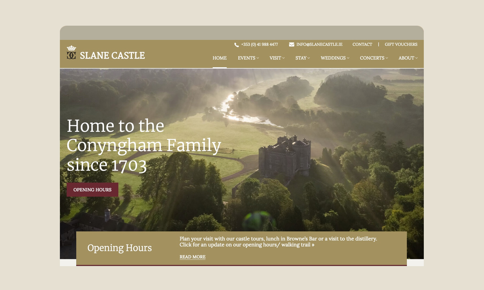 Neworld Web case study -Slane Castle Website