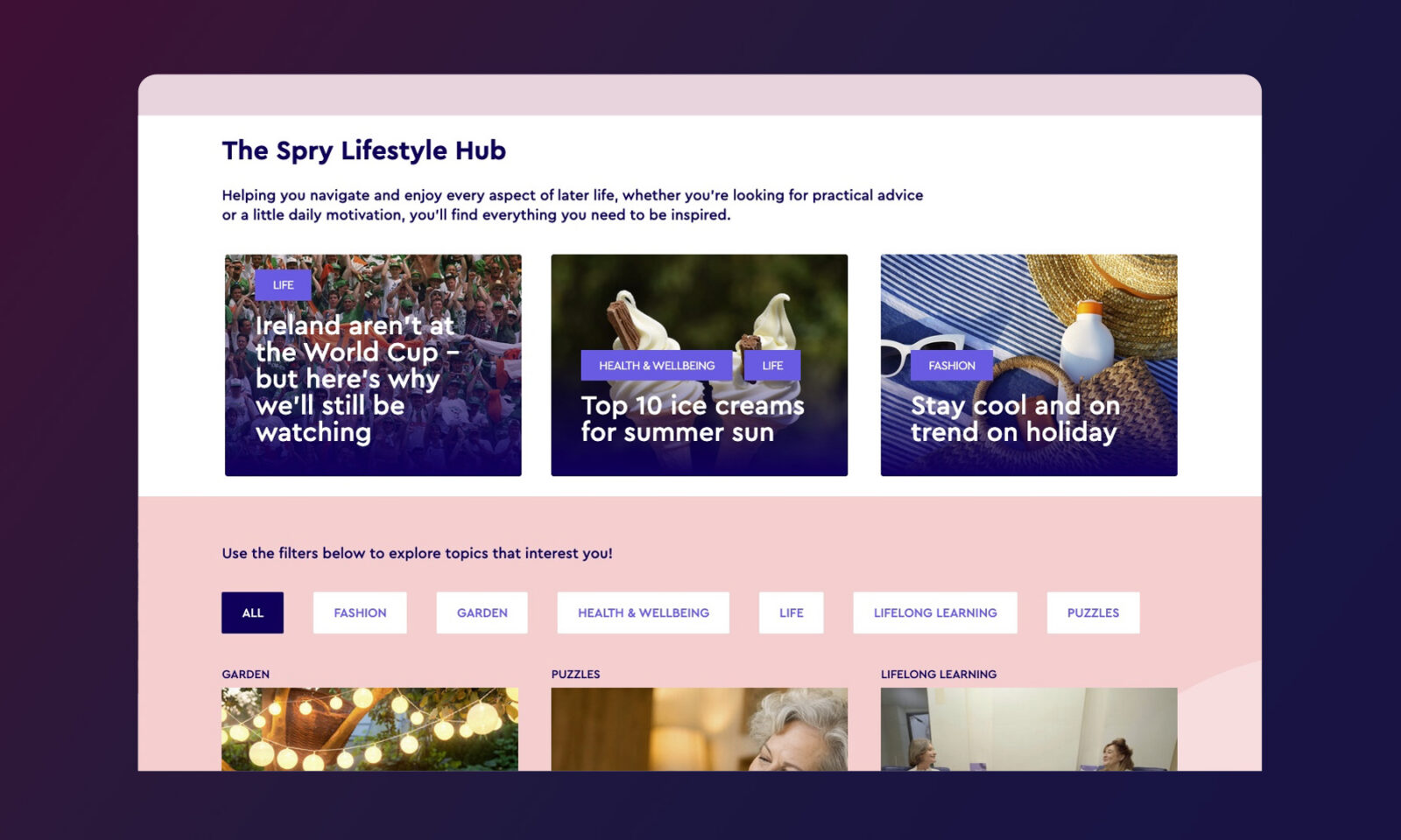 Spry Lifestyle Hub - Neworld Website Design & Development
