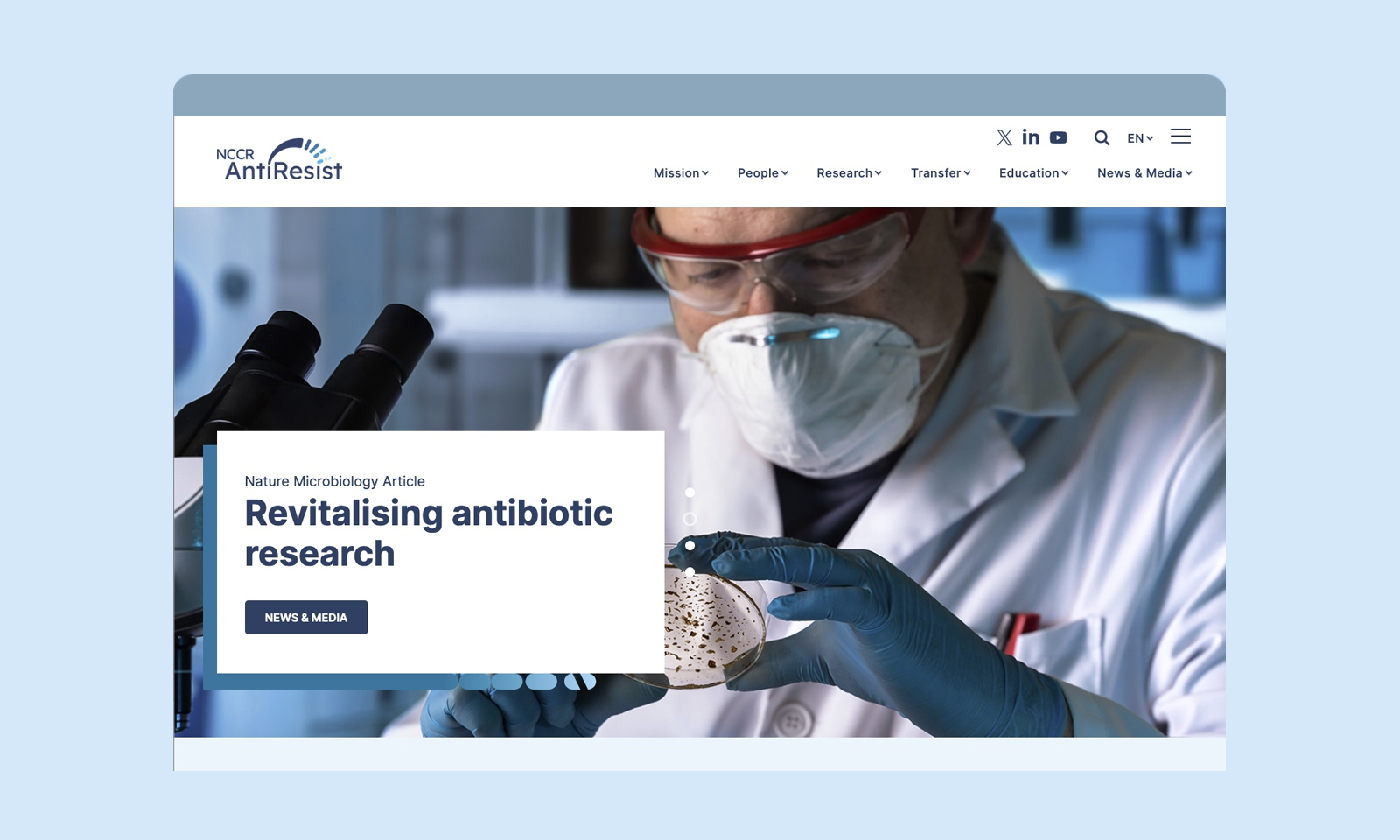 Neworld web development case study - NCCR AntiResist website
