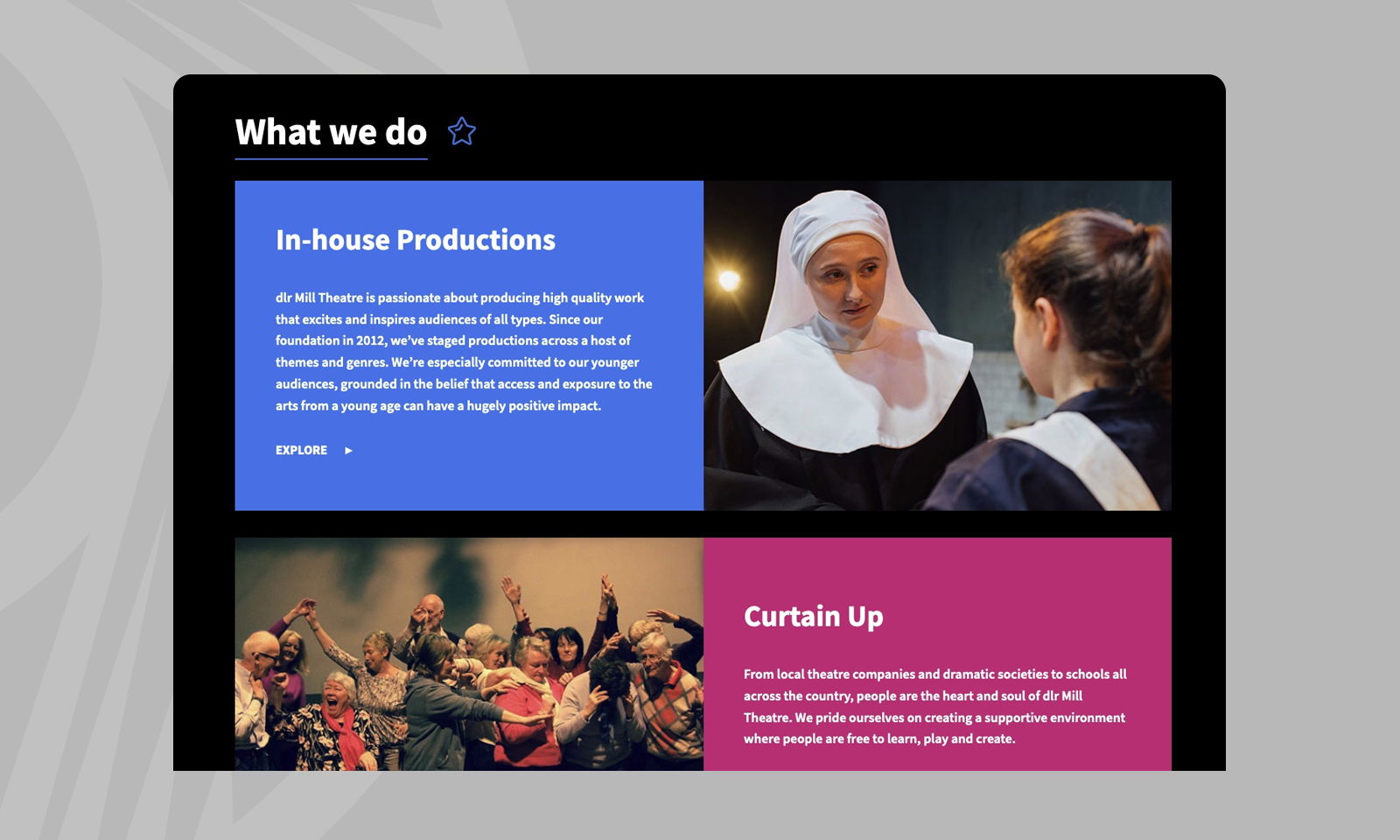 Neworld Agency Web Case Study - DLR Mill Theatre